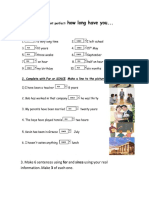 Worksheet With For and Since PDF