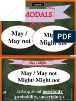 Modals: May / May Not Might / Might Not