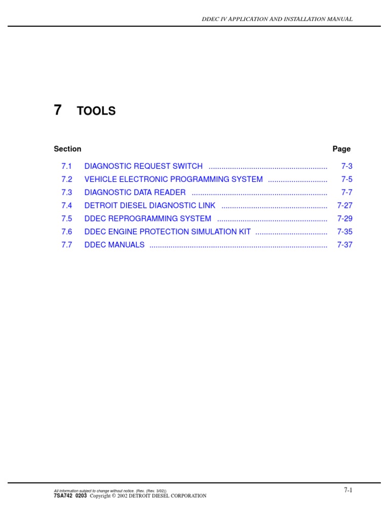 7SA742-0203 C2002 CH7 DDEC-IV Application and Installation | PDF ...