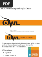 APA Formatting and Style Guide: Purdue OWL Staff Brought To You in Cooperation With The Purdue Online Writing Lab