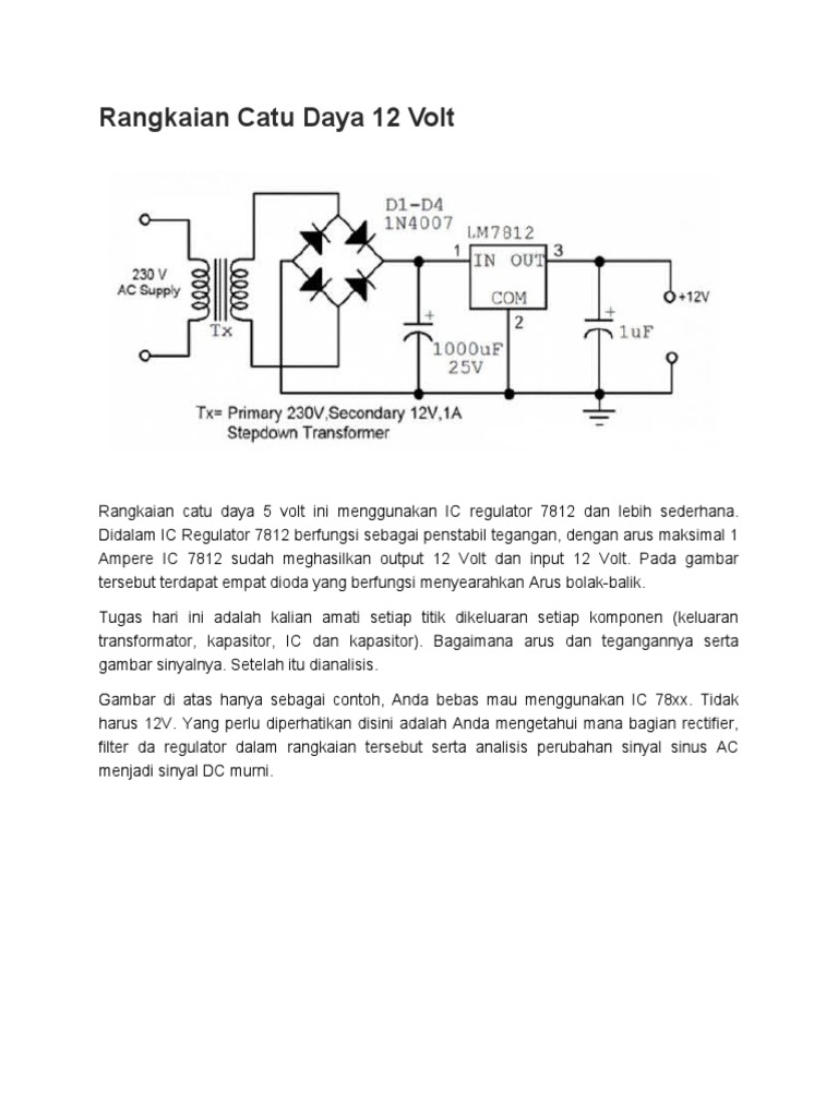 Rangkaian Catu Daya 12 Volt | PDF