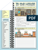 In The House Prepositions of Place Grammar Drills Picture Description Exercises Tests - 92251