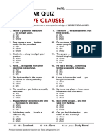 Adjective Clauses: Grammar Quiz