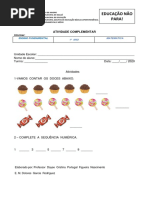 1ºANO - NÚMERO QUANTIDADE E SEQUENCIA NUMÉRICA
