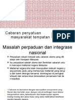 Cabaran Penyatuan Masyarakat Tempatan