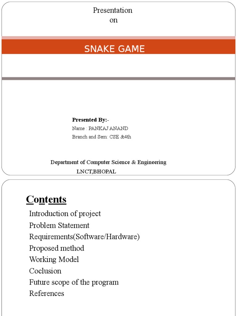 Final project report Snake Game in Python