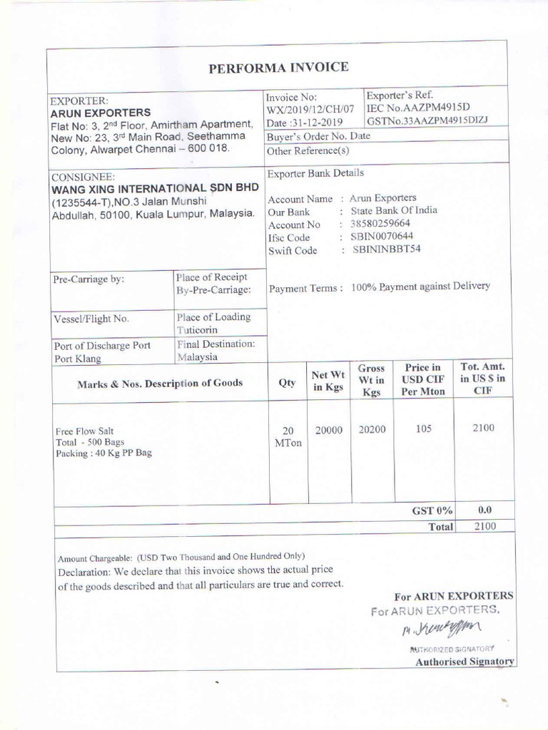 Salt Invoice  PDF