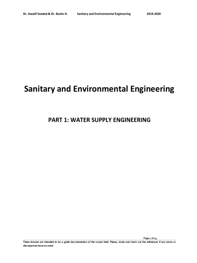 02 Water Supply EngineeringLecture 2Quantity of Water 20192020 PDF