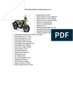 Especificaciones Técnicas de Moto Pulsar 135 LS