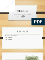 WEEK 11 Lesson Planning For The Teaching of Grammar