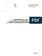 Guia de Aviso de Alta Modificaciones de La Unidad de Tecnovigilancia-NOM240-SSA1-2012