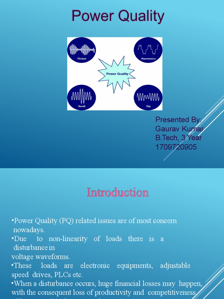 Power Quality Seminar PDF Power (Physics)