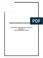 Human Resource Management: Course Material For Bachelor of Commerce Semester - I Risk Management (Cima)