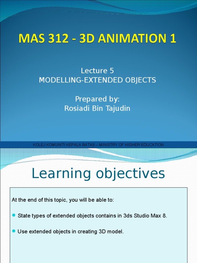 Extended Objects in 3D Modeling | PDF