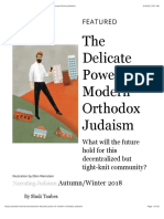 The Delicate Power of Modern Orthodox Judaism Harvard Divinity Bulletin