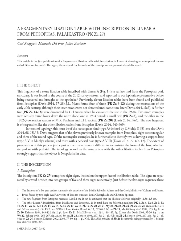 Fragmentary Libation Table Inscription | PDF | Epigraphy | Writing