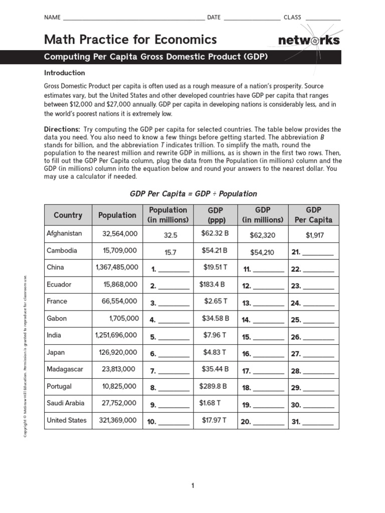 Computing Per Capita Gross Domestic Product | PDF | Gross Domestic Product  | Economies