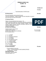 FRENCH (CODE: 018) Class - Ix: Time: 3 Hrs M. Marks: 80 A) Reading Section: 10 Marks