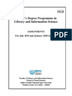 MLIS Assignments 2019-20 PDF