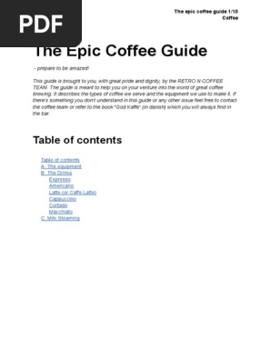 The Epic Coffee Guide - Documentos de Google