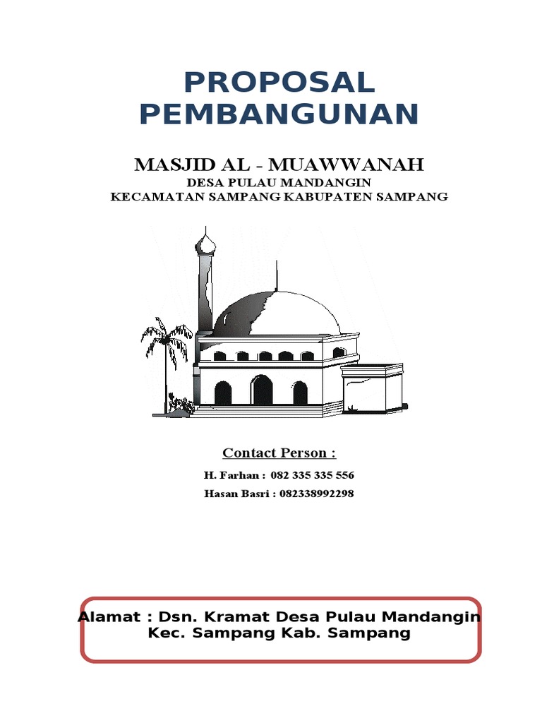 Proposal Pembangunan Masjid Al-Muawwanah | PDF