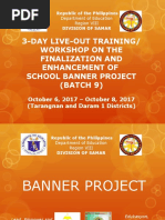 3-Day Live-Out Training/ Workshop On The Finalization and Enhancement of School Banner Project (BATCH 9)