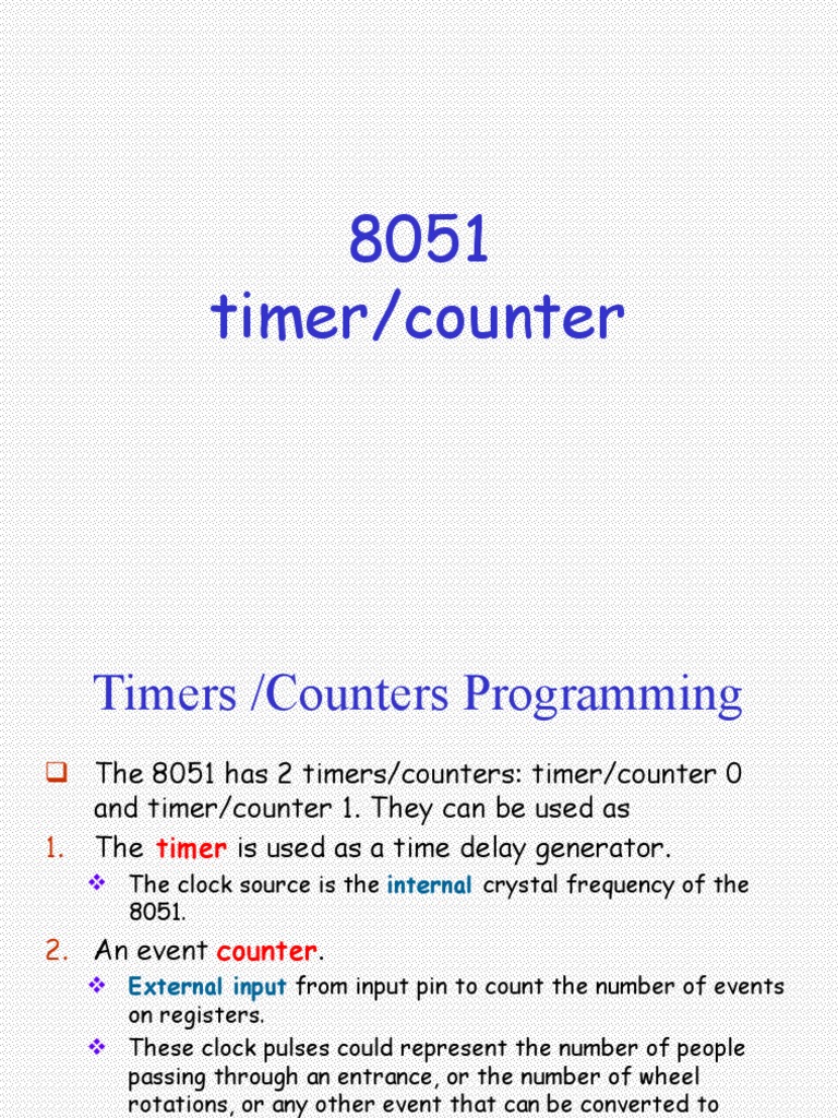 8051 Timer/Counter Programming Guide | PDF | Bit Rate | Microcontroller