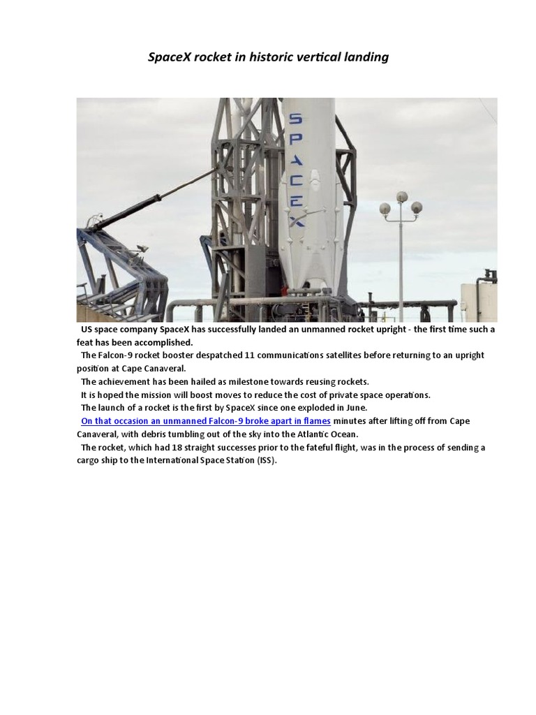 A New Era in Spaceflight SpaceX Achieves Historic First Vertical