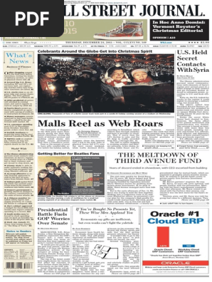 Wallstreetjournal 20151224 The Wall Street Journal Pdf Carbon Tax Emissions Trading