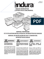 Manual de Instalación, Uso y Cuidado Del Interceptor de Grasa PDF