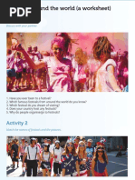 Festivals Around The World (A Worksheet) : Activity 1