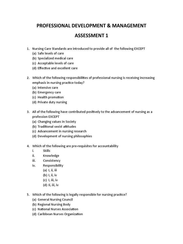 Nursing Professional Development Assessment | PDF | Medical Error | Nursing