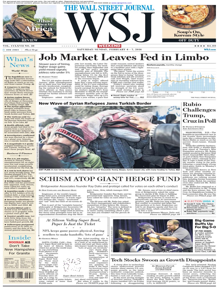 Wallstreetjournal 20160206 The Wall Street Journal | PDF | Business