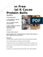 Gluten Free Special K Cacao Protein Balls