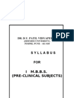 Syllabus Ist MBBS - Final Dy Patil