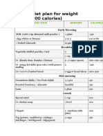 Indian weight gain diet plan with 3000 calories