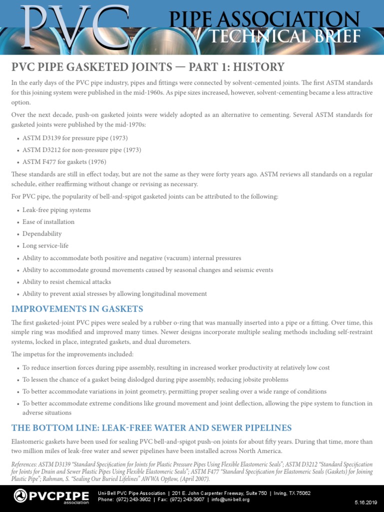 PVC Pipe Gasketed Joints PDF