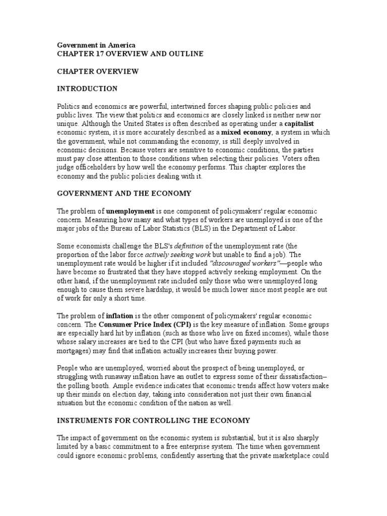 Government in America Chapter 17 Overview and Outline Chapter Overview ...