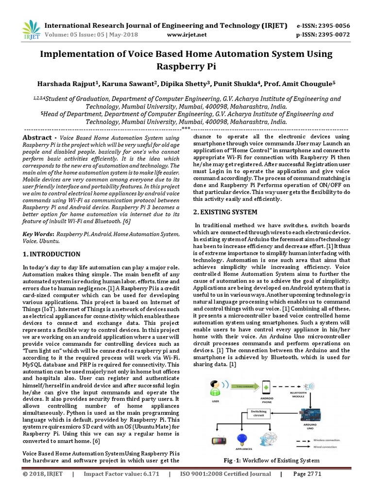 Voice Based Home Automation System Using Raspberry Pi PDF Circuit Diagram