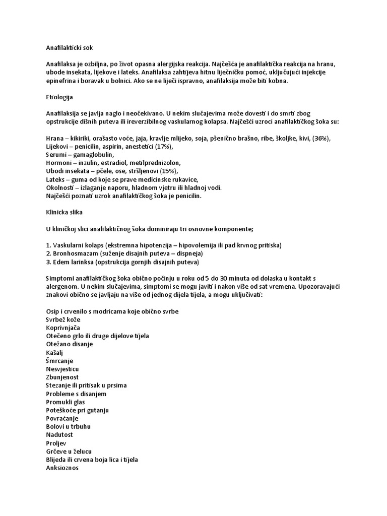 Anafilakticki Sok | PDF
