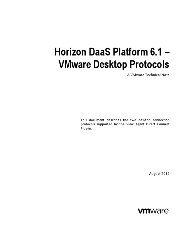 Horizon Daas Platform 6.1 - Vmware Desktop Protocols: A Vmware ...