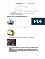 Energy Transformation Practice 1