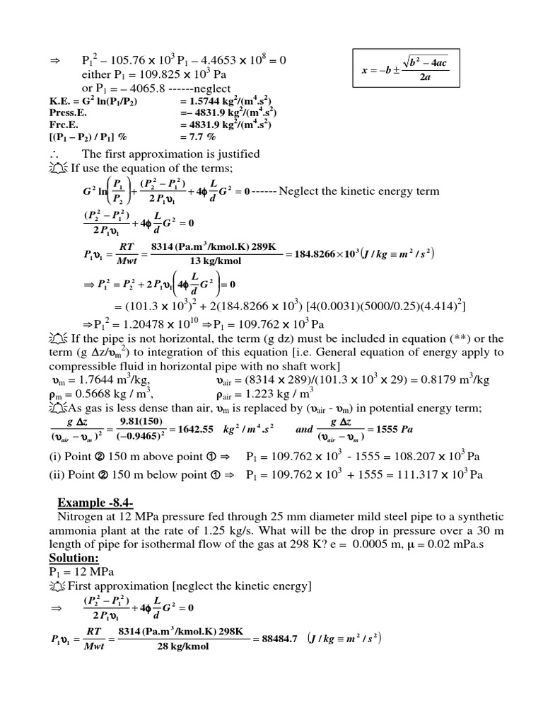 Pressure Drop in Compressible Fluid Flow | PDF | Pressure | Dynamics ...