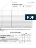 Activities and Scores Log Sheet Date Topic Activity Scor E HPS Parent'S Signature
