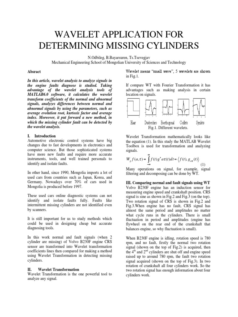 Publication No.7 WAVELET APPLICATION FOR DETERMINING MISSING CYLINDERS ...