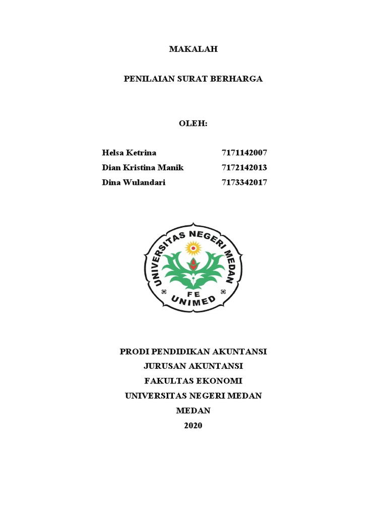 Makalah Penilaian Surat Berharga Kel 3 C