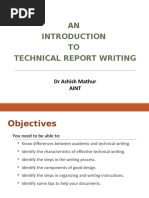 An Introduction To Technical Report Writing - AM