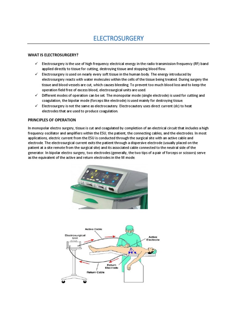 What Is Electrosurgery? PDF Medicine