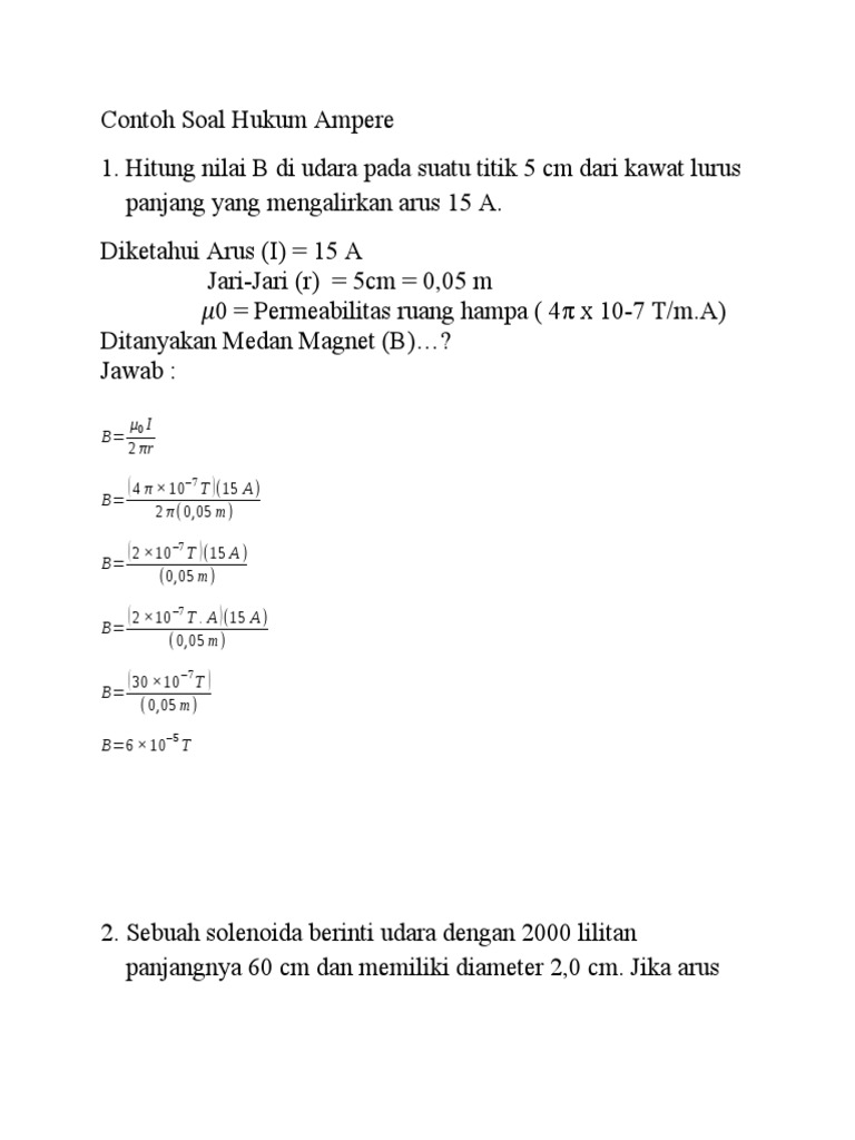 Contoh Soal Hukum Ampere