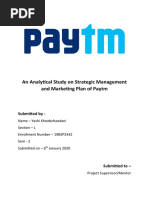 An Analytical Study on Strategic Management and Marketing Plan of Paytm